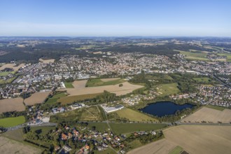 Aerial view, Werler See, local view, Bad Salzuflen, Ostwestfalen-Lippe, North Rhine-Westphalia,