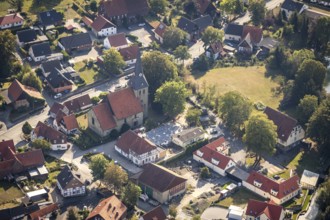 Aerial view, Church of St. Pantaleon Lohne, Lohne, Bad Sassendorf, District of Soest, North