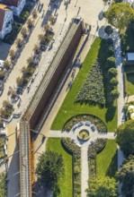 Aerial photo, graduation works Bad Salzuflen, rose garden, Bad Salzuflen, East Westphalia-Lippe,