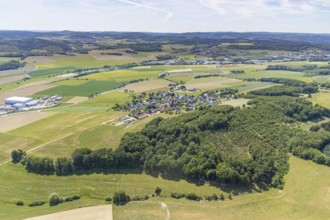 Aerial view, local view district Höveringhausen, Balve, Sauerland, North Rhine-Westphalia, Germany,