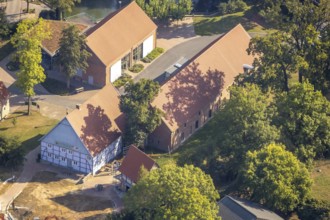 Aerial photograph, Westphalian Salt Worlds Museum, culture barn at Haulle Farm, Sassendorf, Bad