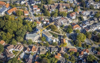 Aerial view, construction site Hellweg Klinik Haus Rosenau, diagnosis and therapy centre