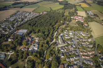 Aerial photo, spa garden, Kinderfachklinik Bad Sassendorf, Neubau, Klinik Wiesengrund, Klinik