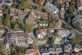 Aerial view, Hellweg Klinik Haus Rosenau, diagnosis and therapy centre Kurmittelhaus, construction
