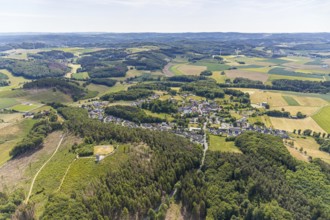 Aerial view, aerial view of Eisborn, Balve, Sauerland, North Rhine-Westphalia, Germany, DE, village