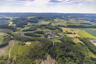Aerial view, aerial view district Eisborn, Balve, Sauerland, North Rhine-Westphalia, Germany, DE,