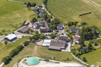 Aerial view, Schultenhof, Leveringhausen 1, Balve, Sauerland, North Rhine-Westphalia, Germany,