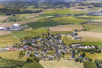 Aerial view, local view district Höveringhausen, Balve, Sauerland, North Rhine-Westphalia, Germany,