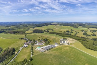 Aerial view, Schultenhof, Leveringhausen 1, Balve, Sauerland, North Rhine-Westphalia, Germany,