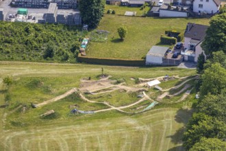 Aerial photo, freeride, sports course, Balve, Sauerland, North Rhine-Westphalia, Germany, DE,
