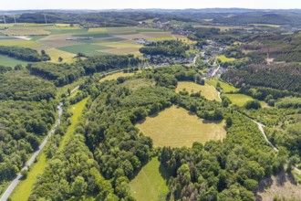 Aerial view, local view Ruthmecke, Volkringhausen, Balve, Sauerland, North Rhine-Westphalia,