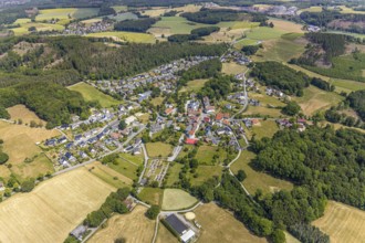 Aerial view, local view district Eisborn, Balve, Sauerland, North Rhine-Westphalia, Germany, place