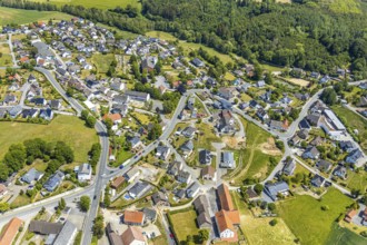 Aerial view, Local view Langenholthausen, Goldbäckerei Grote GmbH, Sunderner Straße, SoKoLa.de,