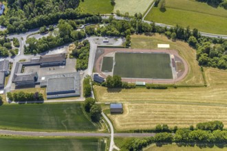 Aerial view, sports ground SG Balve/Garbeck 23/21, triple gymnasium Balve,