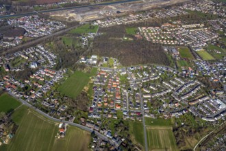 Aerial view, former area of the Roman camp Bergkamen, Oberaden, Bergkamen, Ruhr area, North