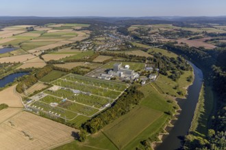 Aerial photograph, Former Würgassen nuclear power plant, Würgassen, Beverungen, East