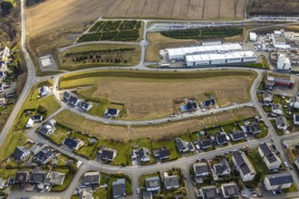 Aerial photo, Kapellenstraße industrial estate, Velmede-Bestwig volunteer fire brigade, Bestwig,