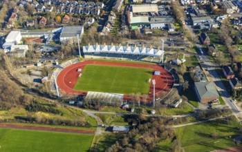 Aerial view, Lohrheide stadium, Leithe, Bochum, Ruhr area, North Rhine-Westphalia, Germany, DE,