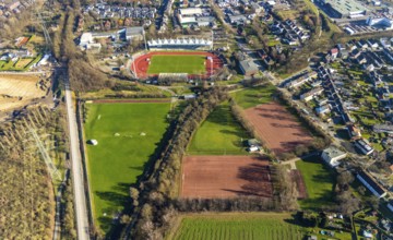 Aerial view, Lohrheidestadion, Leithe, Bochum, Ruhr area, North Rhine-Westphalia, Germany, DE,