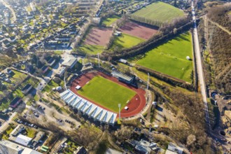 Aerial view, Lohrheide stadium, Leithe, Bochum, Ruhr area, North Rhine-Westphalia, Germany, DE,