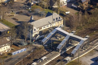 Aerial view, Bochum-Dahlhausen station, Dahlhausen, Bochum, Ruhr area, North Rhine-Westphalia,