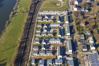 Aerial view, Ruhrauenpark Dahlhausen, new development area, Dahlhausen, Bochum, Ruhr area, North