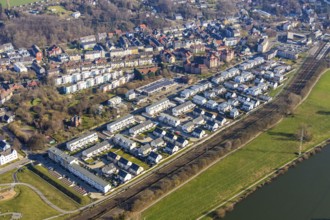 Aerial view, Ruhrauenpark Dahlhausen, new development area, Dahlhausen, Bochum, Ruhr area, North