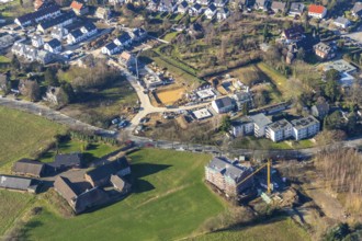 Aerial view, aerial view Eppendorf, construction site residential buildings Ruhrstraße, Eppendorf,