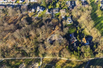 Aerial view, Waldbühne Südpark, semicircular theatre arena, open air theatre, Höntrop, Bochum, Ruhr