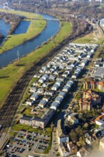 Aerial view, Ruhrauenpark Dahlhausen, new development area, river Ruhr, Dahlhausen, Bochum, Ruhr