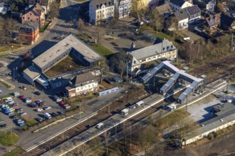 Aerial view, Bochum-Dahlhausen station, Dahlhausen, Bochum, Ruhr area, North Rhine-Westphalia,
