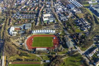 Aerial view, Lohrheide stadium, Leithe, Bochum, Ruhr area, North Rhine-Westphalia, Germany, DE,