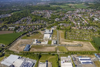 Aerial view, construction site, new industrial estate An der Salzstraße, district Hiltrop, Bochum,