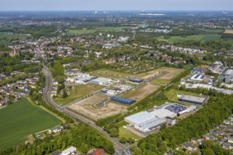 Aerial view, construction site, new industrial estate An der Salzstraße, district Hiltrop, Bochum,