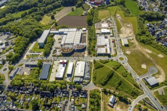 Aerial view, commercial area Steiger-Stein-Straße, Bochum, Ruhr area, North Rhine-Westphalia,