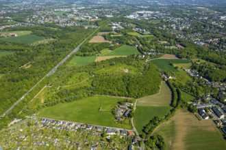 Aerial view, Tippelsberg, recreation area, Bochum, Ruhr area, North Rhine-Westphalia, Germany, DE,