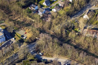 Aerial view, street subway Parkstraße Aschenbruch, Günnigfeld, Bochum, Ruhr area, North