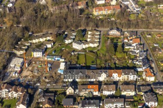 Aerial view, residential neighbourhood Am Beisenkamp, new construction with care facility,