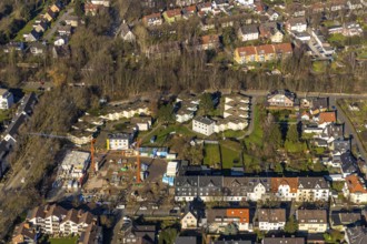 Aerial view, residential neighbourhood Am Beisenkamp, new construction with care facility,