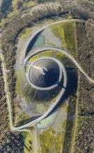Aerial photograph, Rheinelbe slagheap, Ückendorf, Gelsenkirchen, Ruhr area, North Rhine-Westphalia,