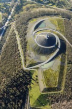 Aerial photograph, Rheinelbe slagheap, Ückendorf, Gelsenkirchen, Ruhr area, North Rhine-Westphalia,