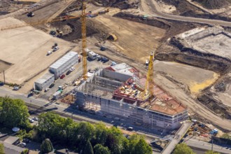 Aerial view, construction site former Opel site, Hans-Dobbertin-Straße, Laer, Bochum, Ruhr area,