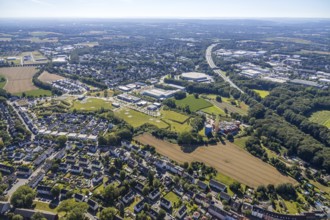 Aerial view, industrial park Hiltrop, Bochum, Ruhr area, North Rhine-Westphalia, Germany, DE,