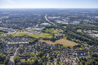 Aerial view, industrial park Hiltrop, Bochum, Ruhr area, North Rhine-Westphalia, Germany, DE,