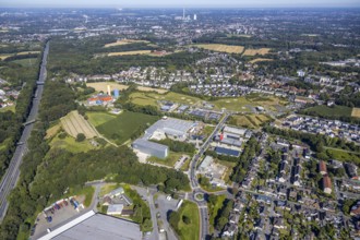 Aerial view, industrial park Hiltrop, Bochum, Ruhr area, North Rhine-Westphalia, Germany, DE,