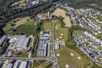 Aerial view, industrial park Hiltrop, Bochum, Ruhr area, North Rhine-Westphalia, Germany, DE,