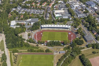 Aerial view, Lohrheidestadion, Bochum-Wattenscheid, Ruhr area, North Rhine-Westphalia, Germany,