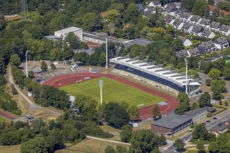 Aerial view, Lohrheidestadion, Olympic Training Centre Ruhr-Ost, Bochum-Wattenscheid, Ruhr area,