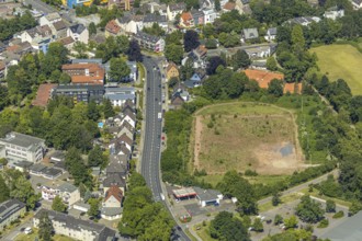 Aerial view, sports field Berliner Straße, tennis courts, Bochum-Wattenscheid, Ruhr area, North