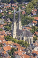 Aerial view, Dom St. Ludgerus Billerbeck, Billerbeck, Münsterland, North Rhine-Westphalia, Germany,